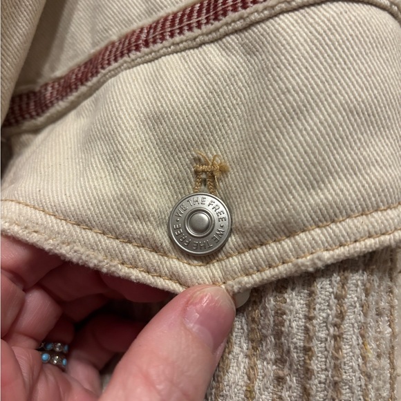 Free People Winter Cactus Embroidered Embellished Trucker Denim Jacket  Medium - Picture 7 of 13